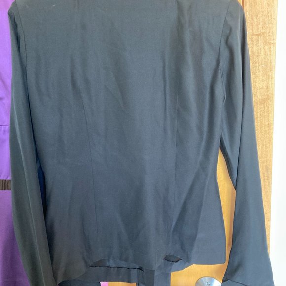 KARL LAGERFELD black tuxedo blouse, silk, small - Picture 3 of 5